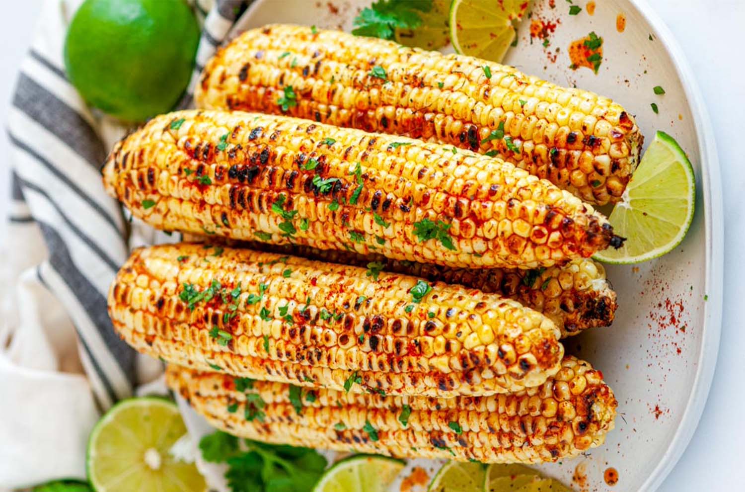 chili lime corn on a plate