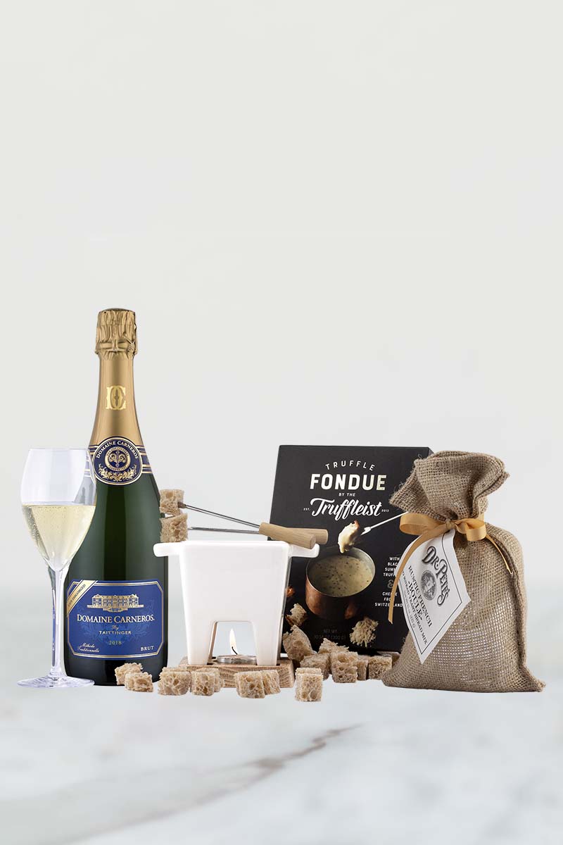 Bottle of 2018 Late Disgorged Brut with Fondue Kit