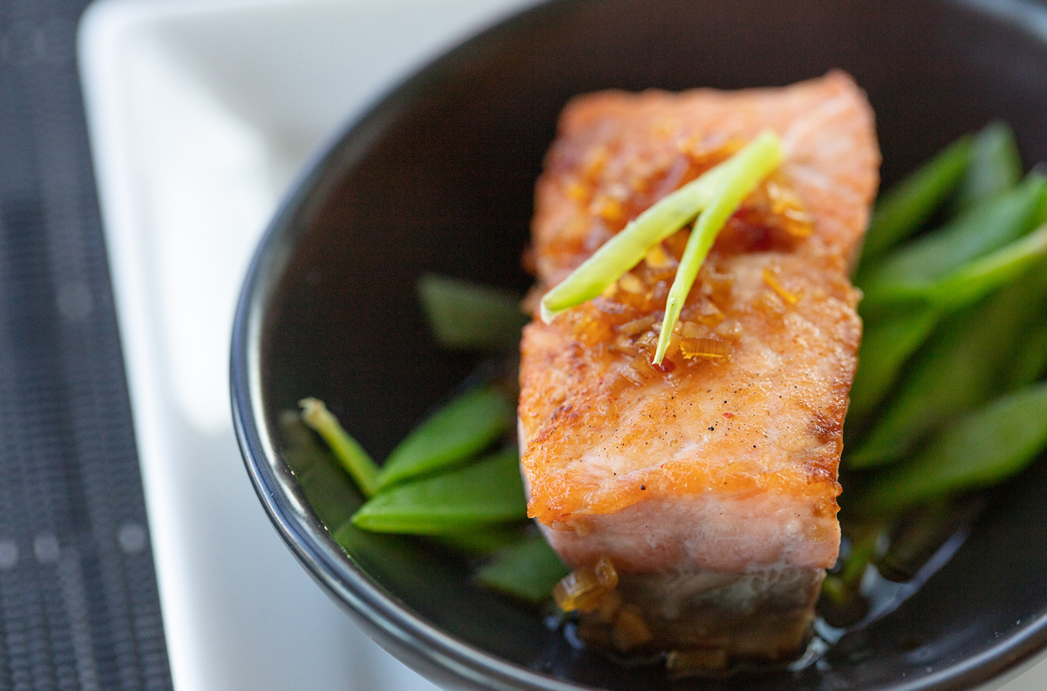 Seared Salmon with Thai Lemongrass Honey Sauce