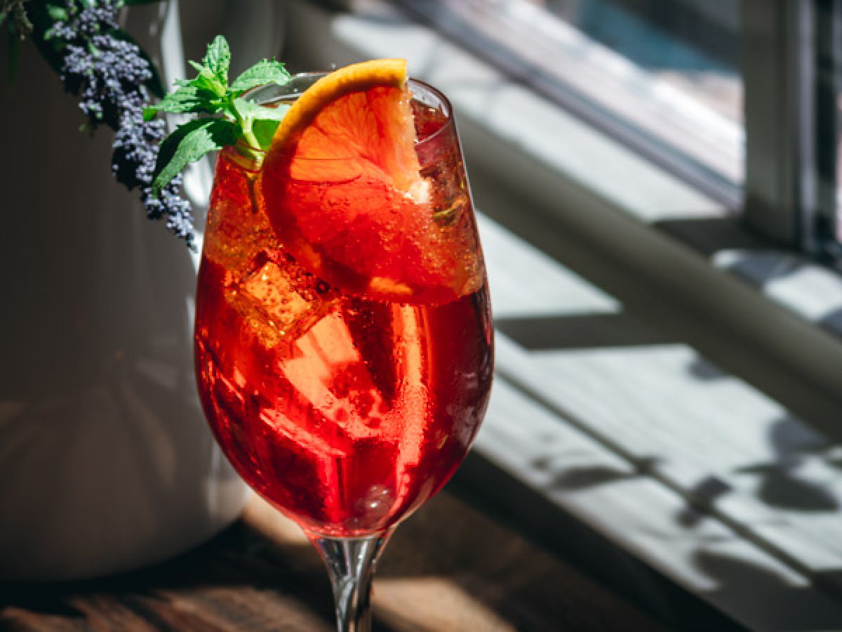 Sparkling Elderflower and Aperol Cocktail