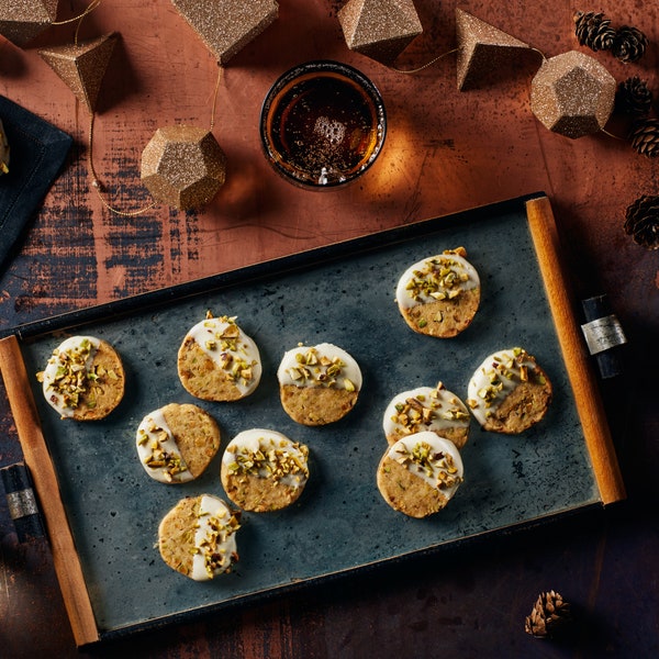 Pistachio Cardamom Butter Cookies